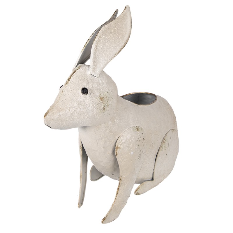 Clayre & Eef Porte-plante Lapin 40 cm Beige Fer