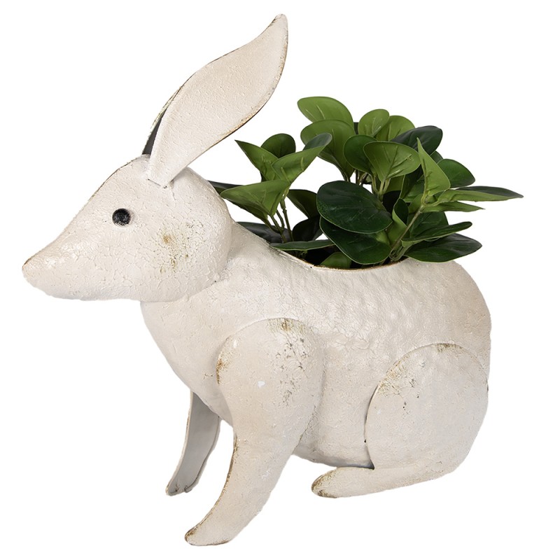 Clayre & Eef Porte-plante Lapin 40 cm Beige Fer