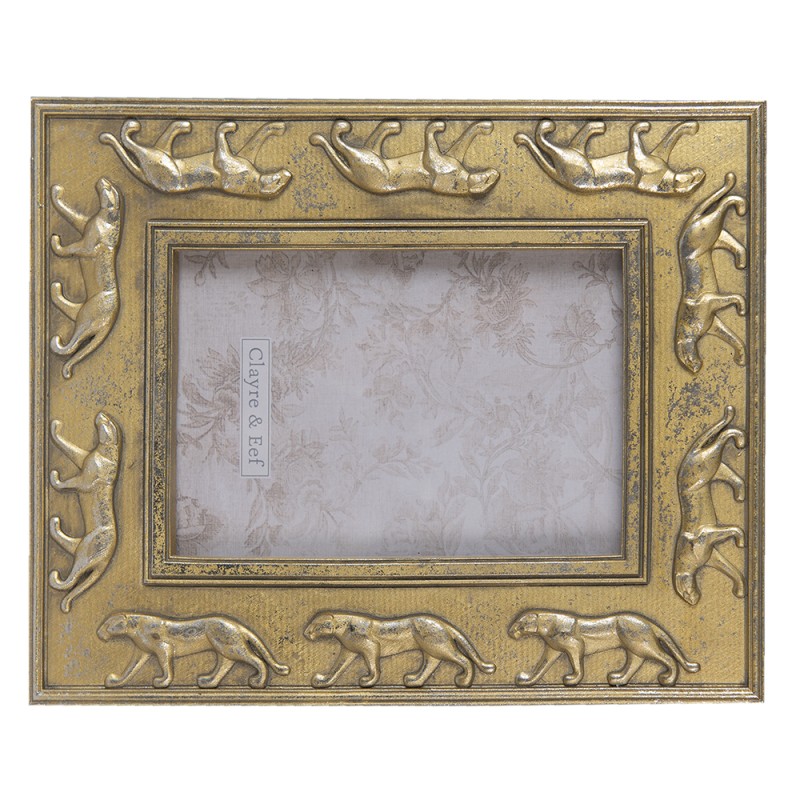 Clayre & Eef Bilderrahmen 10x15 cm Goldfarbig Kunststoff