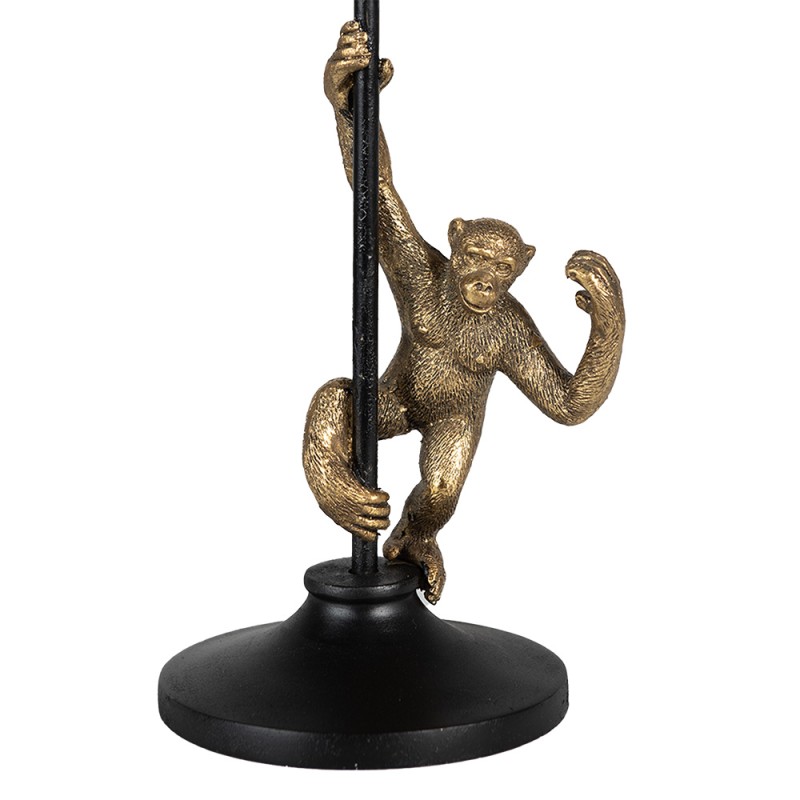 Clayre & Eef Candle holder Monkey 32 cm Gold colored Black Plastic Metal