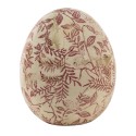 Clayre & Eef Figurine Egg Ø 14x16 cm Pink Beige Ceramic Leaves