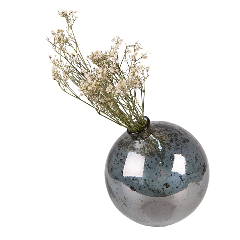 Clayre & Eef Vase Ø 13x13 cm Grey Glass