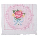 Clayre & Eef Gästehandtuch 40x66 cm Rosa Blau Baumwolle Rechteck Rose