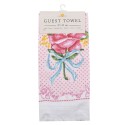 Clayre & Eef Serviette invité 40x66 cm Rose Bleu Coton Rectangle Rose