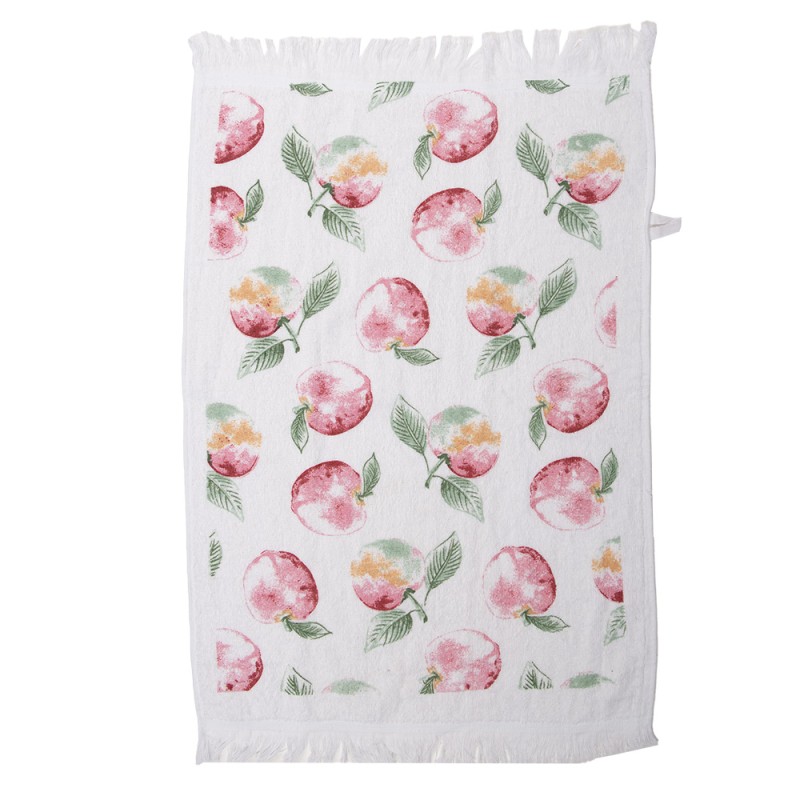 Clayre & Eef Guest Towel 40x66 cm Red Green Cotton Apples