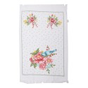 Clayre & Eef Asciugamano per ospiti 40x66 cm Bianco Rosa  Cotone Rettangolo Fiori