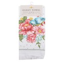 Clayre & Eef Guest Towel 40x66 cm White Pink Cotton Rectangle Flowers