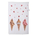 Clayre & Eef Guest Towel 40x66 cm White Pink Cotton Rectangle Ice Cream