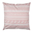 Clayre & Eef Housse de coussin 45x45 cm Rose Blanc Polyester