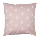 Clayre & Eef Kissenbezug 45x45 cm Rosa Weiß Polyester Weihnachtsbäume