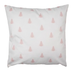 Clayre & Eef Federa per cuscino 45x45 cm Rosa Bianco Poliestere Alberi di Natale