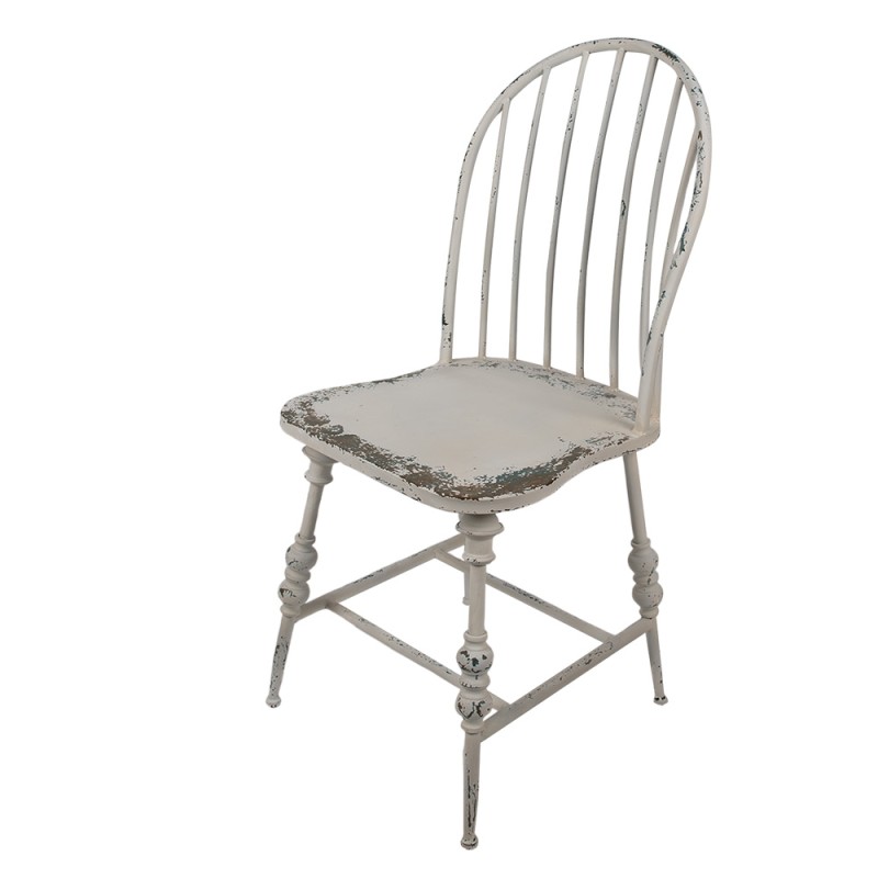 Clayre & Eef Chaise de salle à manger 45x47x99 cm Blanc Métal