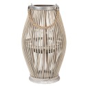 Clayre & Eef Wind Light Ø 23x40 cm Grey Wood Glass Round