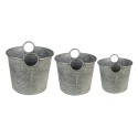 Clayre & Eef Plant Holder Ø 32x25 cm Grey Green Metal Round