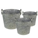 Clayre & Eef Pflanzenhalter Ø 32x25 cm Grau Grün Metall Rund