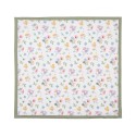 Clayre & Eef Napkins Cotton Set of 6 40x40 cm White Green Square Flowers