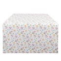 Clayre & Eef Table Runner 50x140 cm White Cotton Flowers