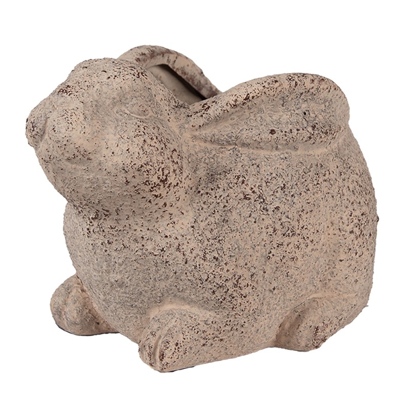 Clayre & Eef Blumentopf Kaninchen 17x12x12 cm Beige Keramik