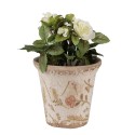 Clayre & Eef Pot de fleurs Ø 9x8 cm Beige Rose Céramique Fleurs