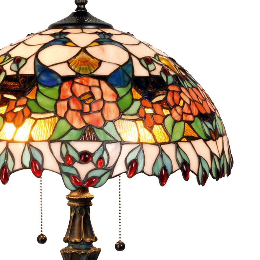 Lampe Tiffany Lampe De Table 12W18H Pouce Vitrail Style Ombre Verte Pétales  Jaunes Luxueuse Table De Chevet Lecture Bureau Lu[J2649] - Cdiscount Maison