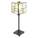 LumiLamp Table Lamp Tiffany 13x13x28 cm  White Beige Glass Metal Square