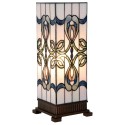 LumiLamp Lampe de table Tiffany 18x18x45 cm  Blanc Bleu Verre Rectangle