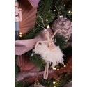 Clayre & Eef Weihnachtsanhänger Ballerina 15 cm Rosa Beige Polyresin