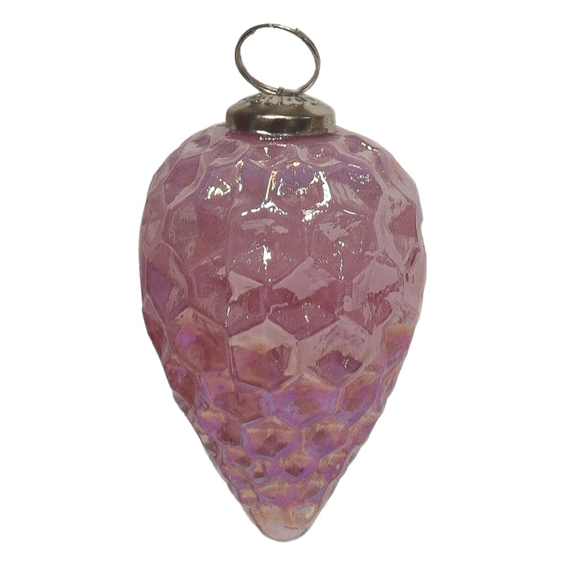 Clayre & Eef Christmas Bauble Ø 5 cm Pink Glass