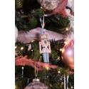Clayre & Eef Christmas Ornament Nutcracker 4x3x13 cm Pink Plastic