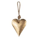 Clayre & Eef Pendant Heart 8x2x10 cm Gold colored Metal Heart-Shaped