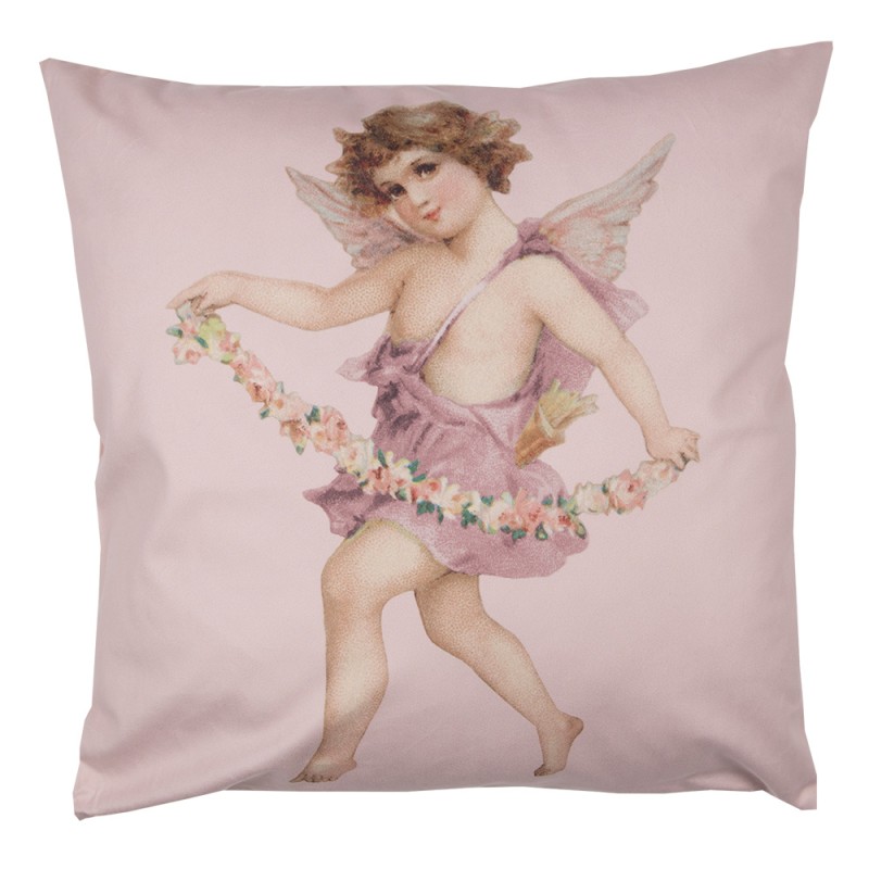 Clayre & Eef Housse de coussin 45x45 cm Rose Polyester