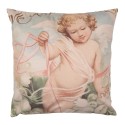 Clayre & Eef Cushion Cover 45x45 cm Pink White Polyester Angel