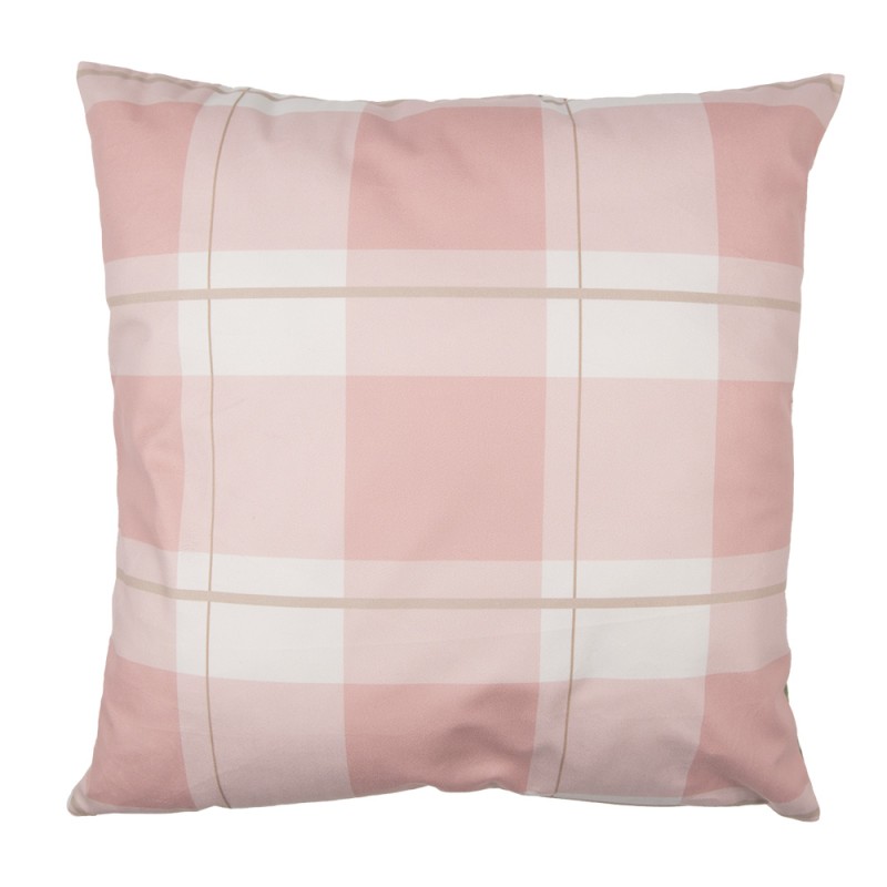 Clayre & Eef Housse de coussin 45x45 cm Rose Blanc Polyester Ange
