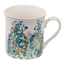 Clayre & Eef Mug 330 ml Bleu Blanc Porcelaine Fleurs