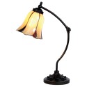 LumiLamp Lampe de table Tiffany Ø 15x46 cm  Beige Marron Verre