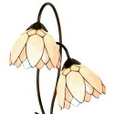 LumiLamp Table Lamp Tiffany Ø 33x61 cm Beige Brown Glass Flowers