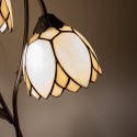 LumiLamp Lampe de table Tiffany Ø 33x61 cm Beige Marron Verre Fleurs