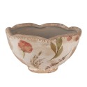 Clayre & Eef Pot de fleurs Ø 16x9 cm Beige Rose Céramique Fleurs