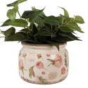 Clayre & Eef Pot de fleurs Ø 20x15 cm Beige Rose Céramique Fleurs