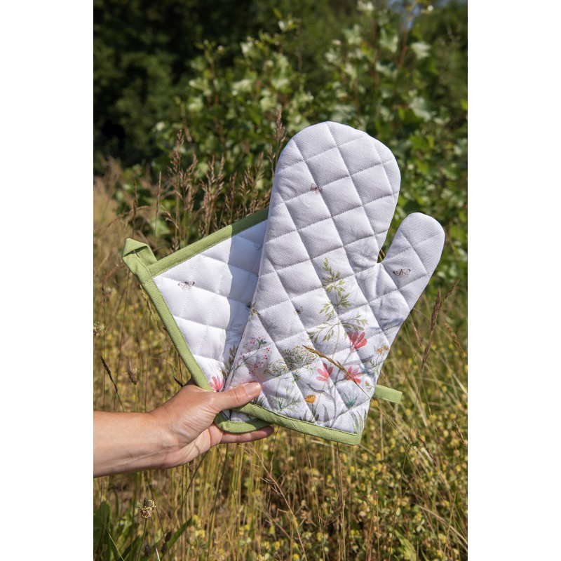 Clayre & Eef Placemats Set van 6  48x33 cm Wit Katoen Bloemen