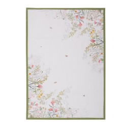 Clayre & Eef Tea Towel 50x70 cm White Cotton Flowers