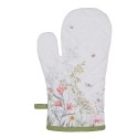 Clayre & Eef Ovenwant  18x30 cm Wit Katoen Bloemen