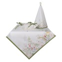 Clayre & Eef Bread Basket 35x35x8 cm White Cotton Flowers