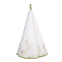 Clayre & Eef Tea Towel  Ø 80 cm White Cotton Round Flowers