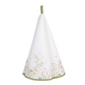 Clayre & Eef Torchon Ø 80 cm Blanc Coton Rond Fleurs