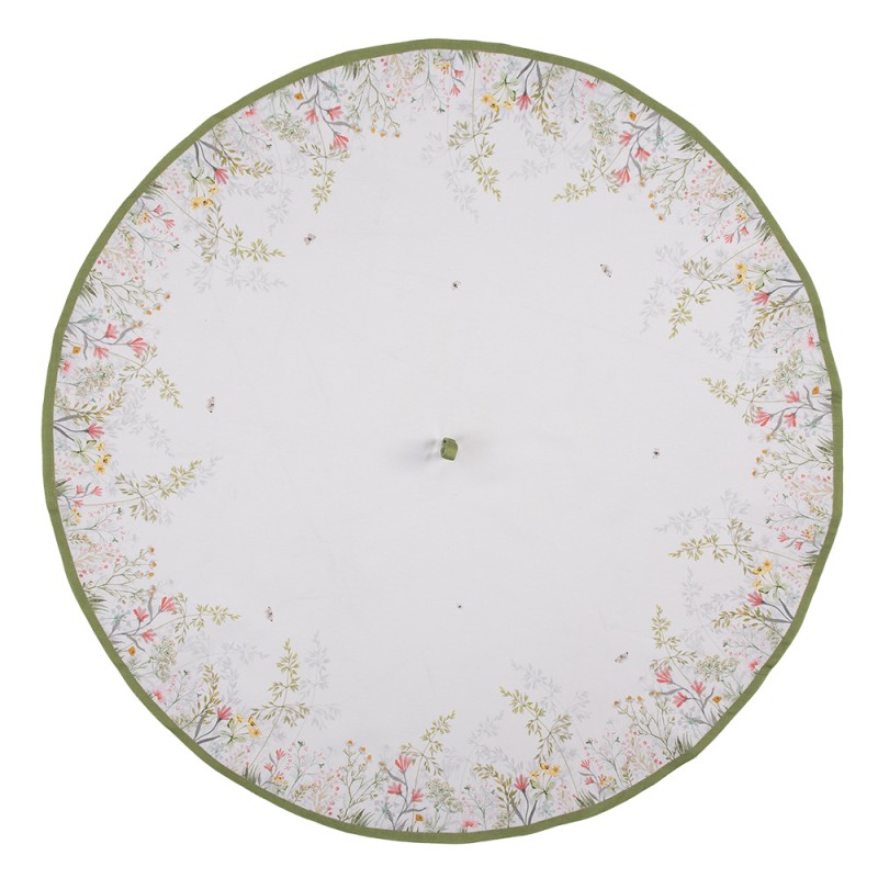 Clayre & Eef Torchon Ø 80 cm Blanc Coton Rond Fleurs