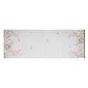 Clayre & Eef Table Runner 50x140 cm White Cotton Flowers