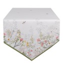 Clayre & Eef Table Runner 50x160 cm White Cotton Flowers