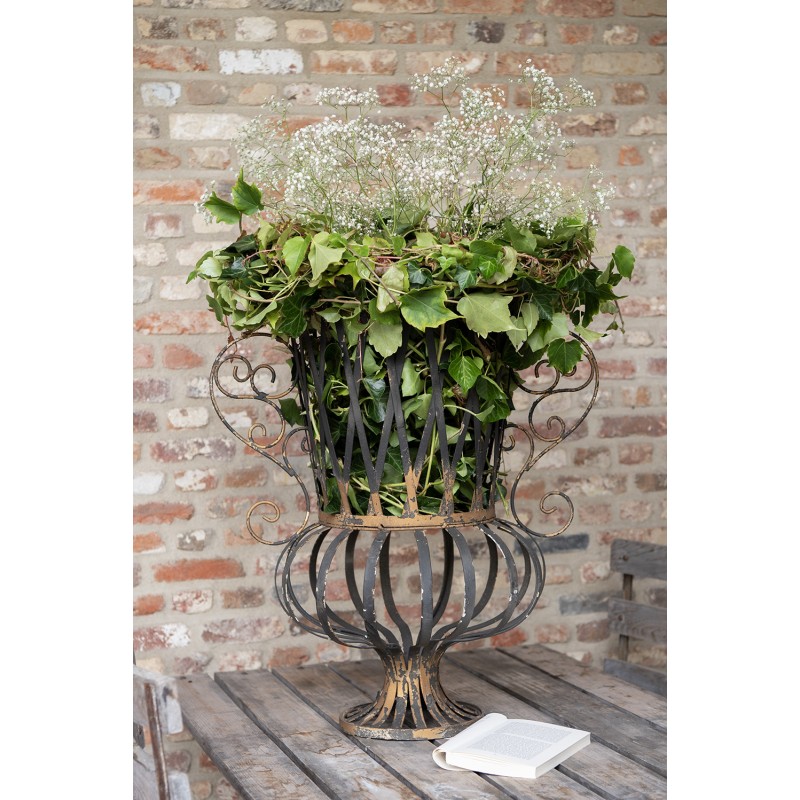 Clayre & Eef Plant Stand  68 cm Black Iron