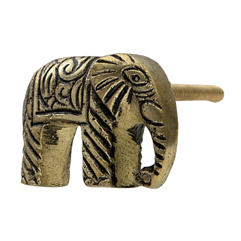 Clayre & Eef Pomello Elefante 4x3 cm Color oro Pietra